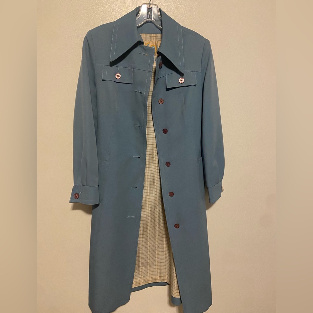 Vintage Blue Trench Coat